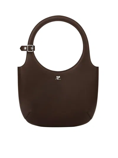 Courrèges Holy Leather Bag In Brown