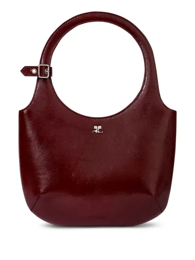 Courrèges Holy Leather Tote Bag In Red
