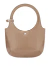 Courrèges Courregès Holy Leather Shoulder Bag With Rounded Handle In Brown