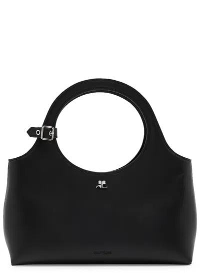 Courrèges Holy Leather Top Handle Bag In Gold