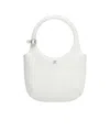 Courrèges Smooth Leather Tote Bag With Rounded Handle In White