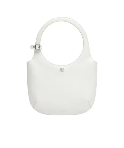 Courrèges Holy Leather Tote Bag In White