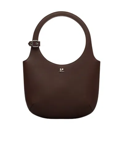 Courrèges Holy Logo Shoulder Bag In Black