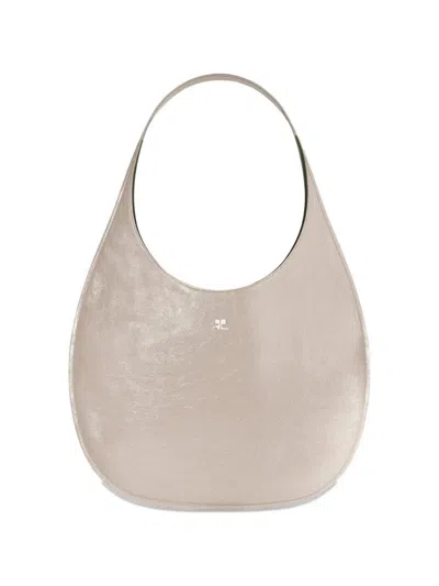 Courrèges Holy Naplack Leather Tote Bag In Black