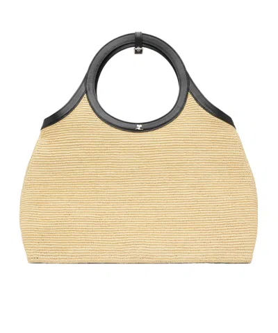 Courrèges Holy Raffia Tote Bag In Neutral
