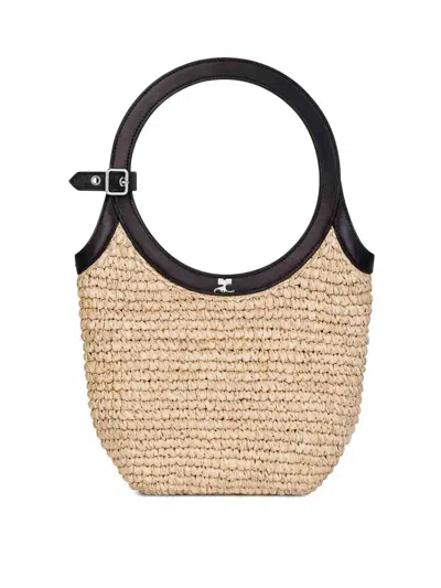 Courrèges Holy Rafia Bag In Sand