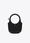 Courrèges Curved Patent Leather Shoulder Bag In Black