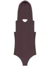 Courrèges Sleeveless Hooded Bodysuit With High Cut Leg In 褐色