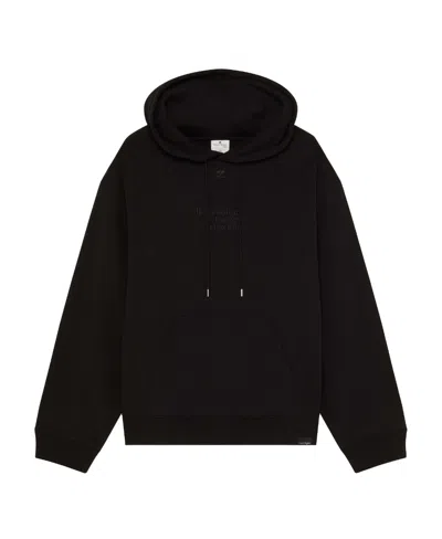 Courrèges Hooded Cotton Sweatshirt In Black