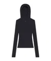 Courrèges Hooded Knitted Top In Black