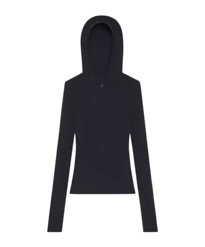 COURRÈGES COURRÈGES LOGO EMBROIDERED HOODIE