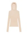 Courrèges Hooded Knitted Top In Nude