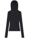 Courrèges Hooded Knitted Top In Schwarz