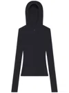 Courrèges Hooded Knitted Top In Black