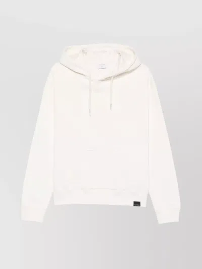 COURRÈGES HOODED KNITWEAR WITH KANGAROO POCKET AND RIBBED FINISH