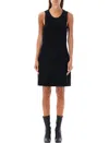 Courrèges Oblique Space Hooded Dress In Black