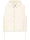 Courrèges Hooded Padded Gilet In Neutrals