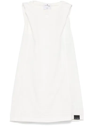 COURRÈGES HOODED TANK TOP WOMAN WHITE IN COTTON
