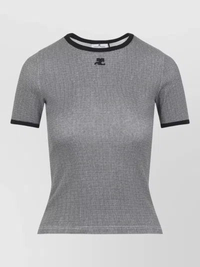Houndstooth Knit T Shirt Short Sleeves from The Fashion Square