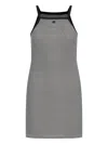 Courrèges Houndstooth Cotton Minidress In Gray