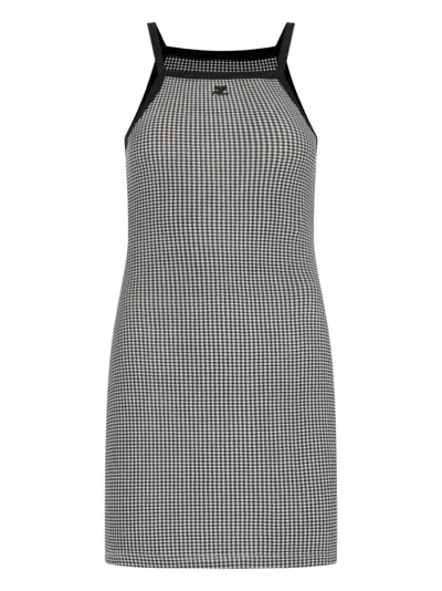 Courrèges Houndstooth Mini Dress In Grey Cotton In Gray