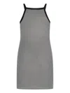 Courrèges Pied-de-poule Contrast Mini Dress Woman Black And White In Cotton In White