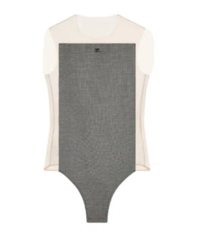 Courrèges Houndstooth One-piece Suit In Gray