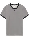 Courrèges Houndstooth-pattern Cotton T-shirt In Black