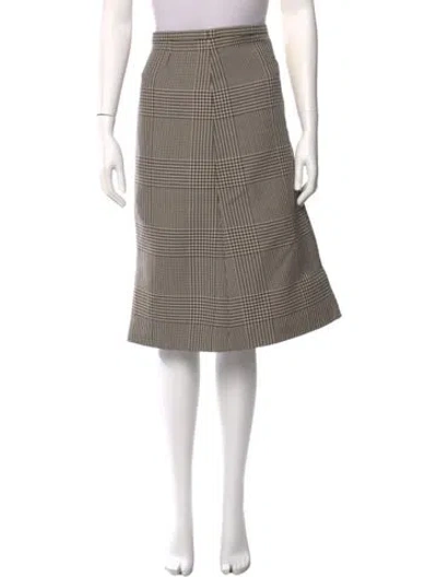 Pre-owned Courrèges Houndstooth Print Knee-length Skirt In Neutral