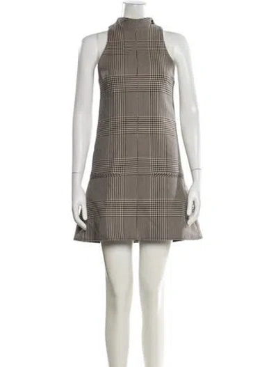Pre-owned Courrèges Houndstooth Print Mini Dress In Multi