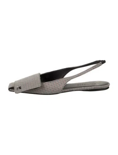 Pre-owned Courrèges Houndstooth Print Slingback Flats In Multicolor