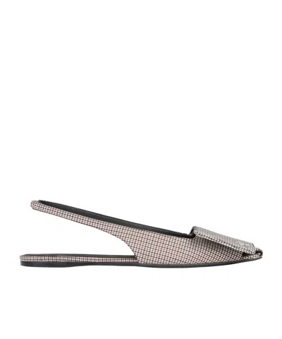 Courrèges Houndstooth Slingback Flat In Animal Print
