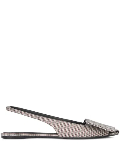 Courrèges Houndstooth Slingback Flat In Neutral
