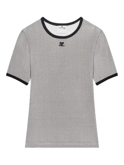 Courrèges Signature Contrast T-shirt In Gray