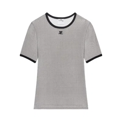 Courrèges Signature Contrast T-shirt In Black