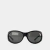 Courrèges Eyewear Hybrid 01 Round Frame Sunglasses In Black