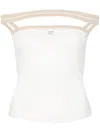 COURRÈGES HYPERBOLE 90'S RIB TOP WOMAN WHITE IN COTTON