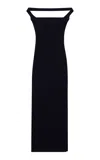 COURRÈGES HYPERBOLE 90S RIBBED-KNIT COTTON HALTER MAXI DRESS