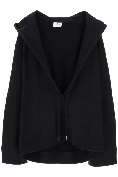 Courrèges Hyperbole Cotton Hoodie In Black