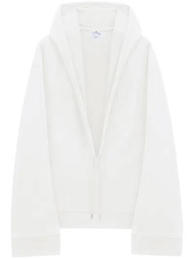 Courrèges Hyperbole Cotton Hoodie In White