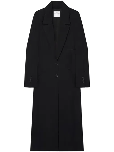Courrèges Hyperbole Heritage Logo-appliqué Coat In Black