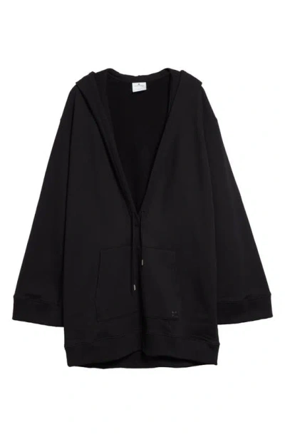 Courrèges Hyperbole Hooded Fleece Dress In Black  