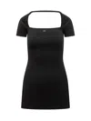Courrèges Women's "hyperbole Mini Ribbed Jersey Dress With In Black