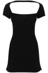 Courrèges Women's "hyperbole Mini Ribbed Jersey Dress With In Black