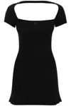 Courrèges Women's "hyperbole Mini Ribbed Jersey Dress With In Black