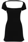 COURRÈGES "HYPERBOLE MINI RIBBED JERSEY DRESS WITH