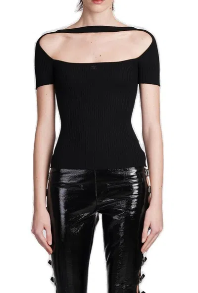 Courrèges Hyperbole Snaps 90's Rib Top In Black