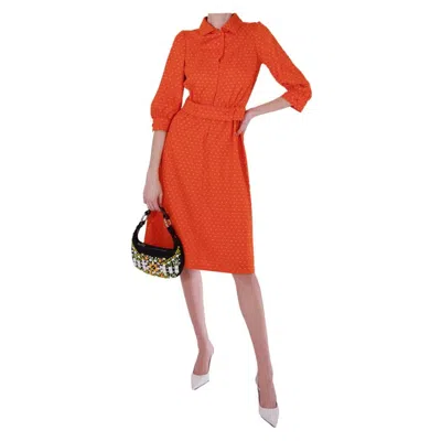 Pre-owned Courrèges Iconic 1970's Courreges Couture Future Orange Wool Mixture Dress