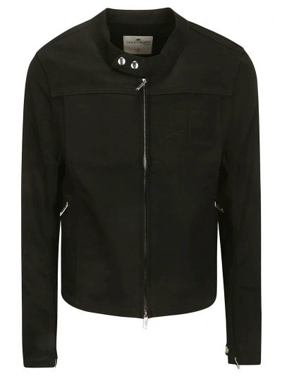 Courrèges Iconic Black Denim Biker Jacket