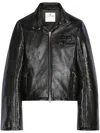 Courrèges Embossed-logo Zip-fastening Jacket In Black